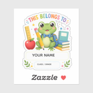 Autocollant personnalisé avec le nom de grenouille