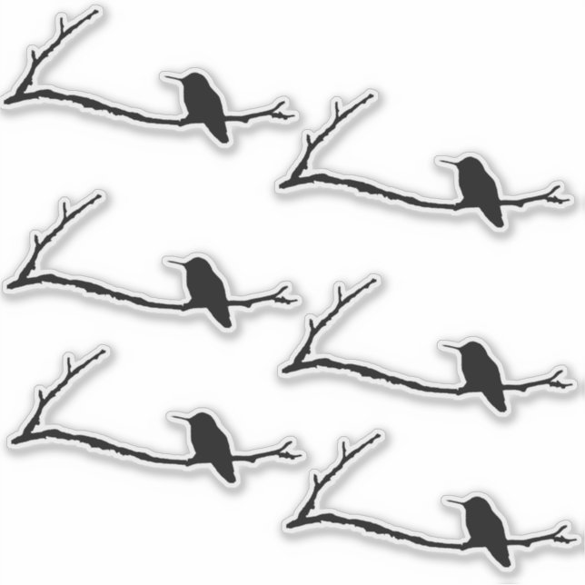 Autocollant personnalisé - Colibri sur branche (Devant)