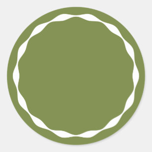 Autocollant personnalisé de cercle vide vert olive