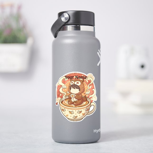 Autocollant personnalisé de chouette pour ordinate (HydroFlask)