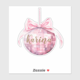 Autocollant personnalisé de la boule rose