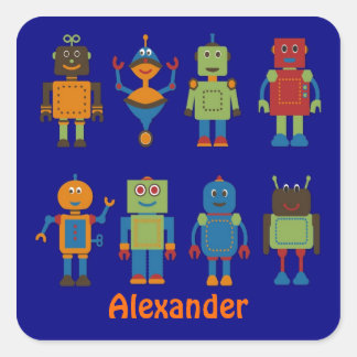 Autocollant personnalisé de l'enfant ami robot