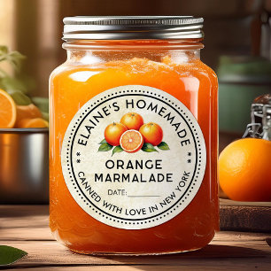 Autocollant personnalisé de marmalade d'orange ave