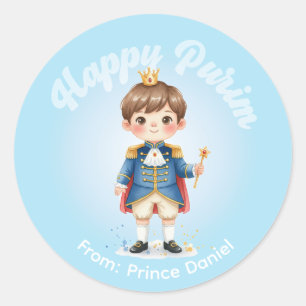 Autocollant personnalisé de Pourim - Thème Prince