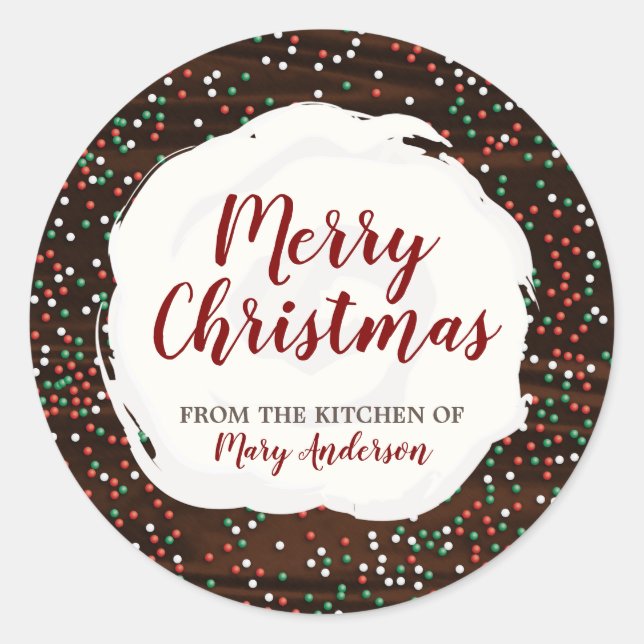 Autocollant personnalisé en chocolat avec paillett (Devant)