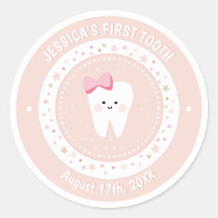 Autocollant personnalisé First Tooth Baby Girl Mil