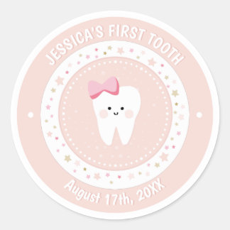 Autocollant personnalisé First Tooth Baby Girl Mil