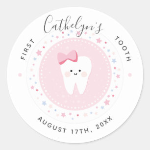 Autocollant personnalisé First Tooth Baby Girl Mil