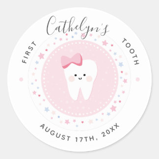 Autocollant personnalisé First Tooth Baby Girl Mil