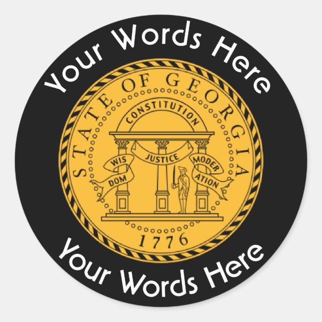 Autocollant personnalisé Georgia Great Seal (Devant)