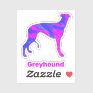 Autocollant personnalisé Greyhound Hot Rose & Blue