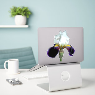 Autocollant personnalisé Iris Violet et Blanc
