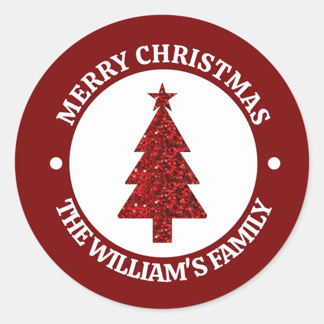Autocollant personnalisé Joyeux Noël (Devant)