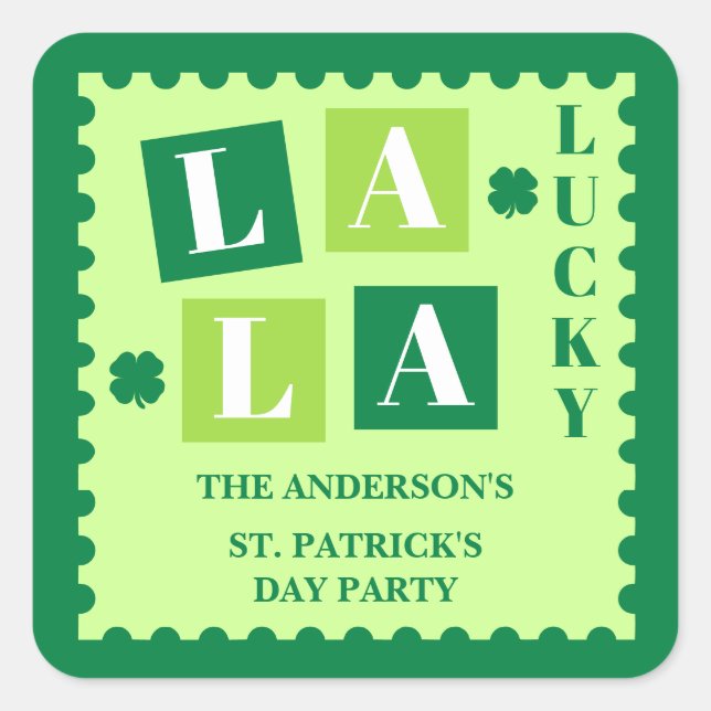 Autocollant personnalisé La La Lucky St. Patrick’s (Devant)