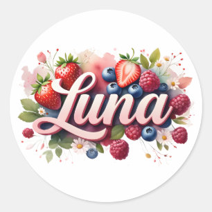 Autocollant personnalisé Luna Berry Design Floral