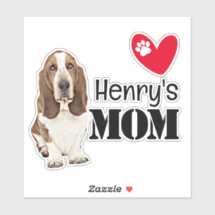 Autocollant personnalisé Maman Basset Hound