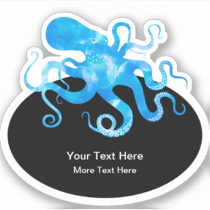 Autocollant personnalisé Octopus Ocean Life Étique