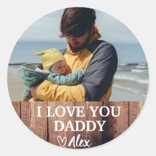 Autocollant personnalisé Papa, Je t'aime Papa Phot