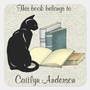 Autocollant personnalisé pour chats et livres