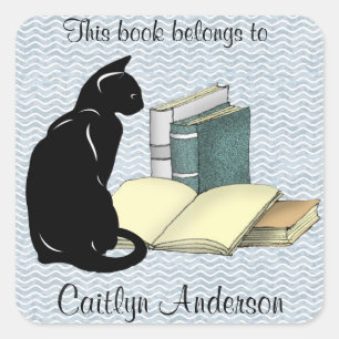 Autocollant personnalisé pour chats et livres