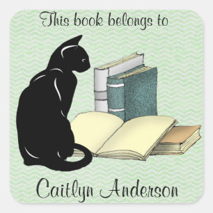Autocollant personnalisé pour chats et livres