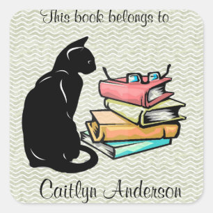 Autocollant personnalisé pour chats et livres