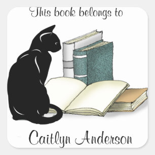 Autocollant personnalisé pour chats et livres