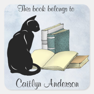 Autocollant personnalisé pour chats et livres
