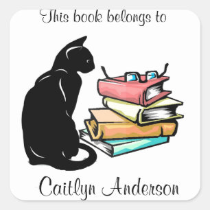 Autocollant personnalisé pour chats et livres