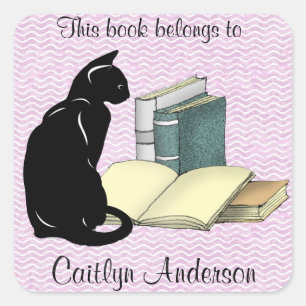 Autocollant personnalisé pour chats et livres