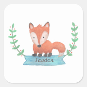 Autocollant personnalisé pour enfants Renard des b