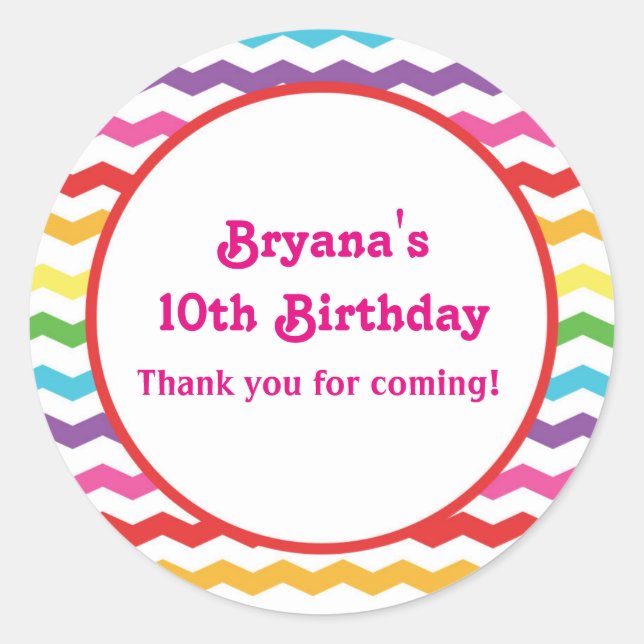 Autocollant personnalisé Rainbow Chevron pour la f (Devant)