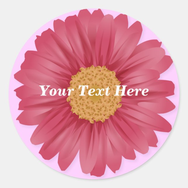 Autocollant personnalisé rose Gerbera Daisy (Devant)