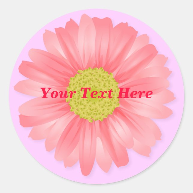 Autocollant personnalisé rose Gerbera Daisy (Devant)