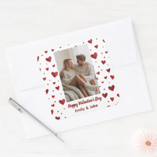 Autocollant personnalisé Saint-Valentin motif cœur