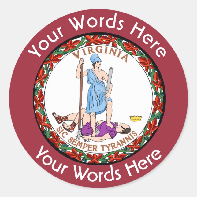 Autocollant personnalisé Virginia Great Seal (Devant)