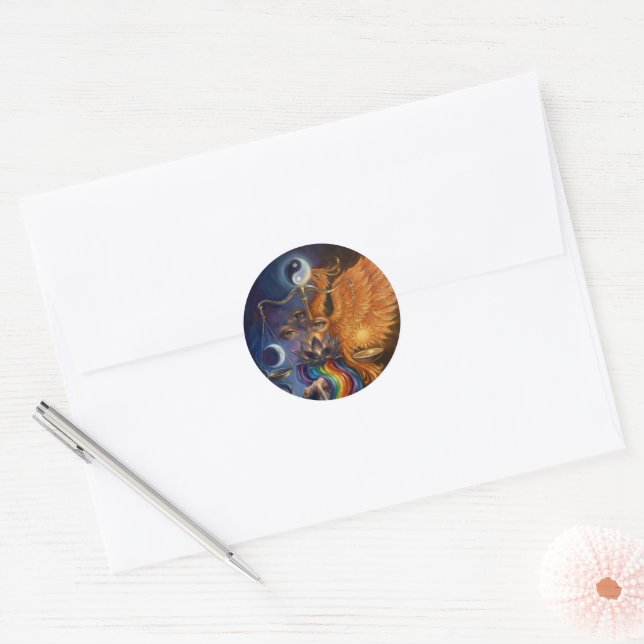 Autocollant Phoenix Balance Yin Yang (Enveloppe)