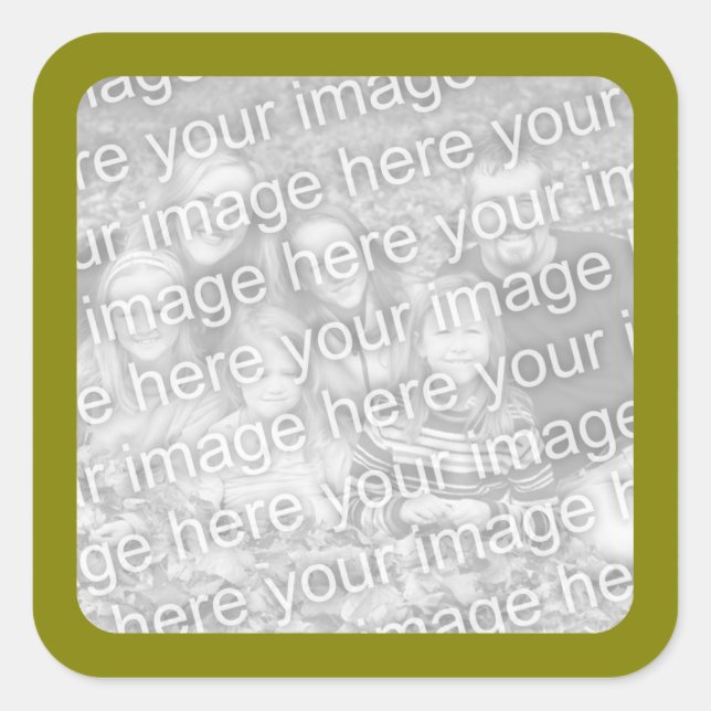 Autocollant photo de bordure olive (Devant)