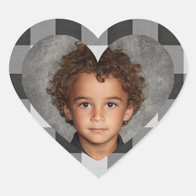 Autocollant photo de cœur à carreaux de Buffalo av (Devant)