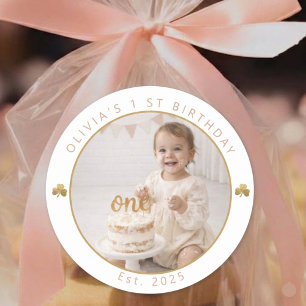 Autocollant Photo de Premier Anniversaire de Lucky