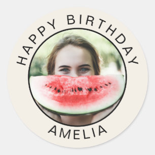Autocollant Photo Joyeux Anniversaire Amusant