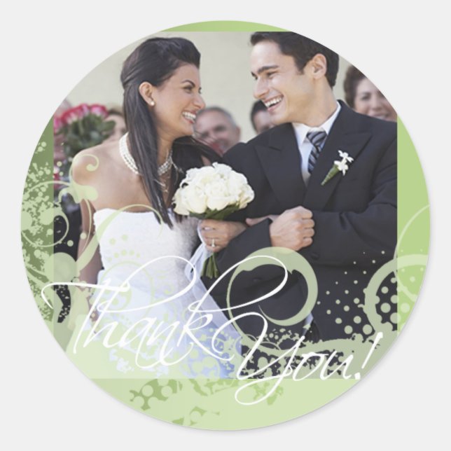 Autocollant photo Merci (Grungy Floral) (Devant)