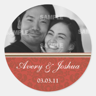 Autocollant photo Red Damask