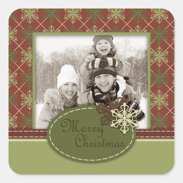 Autocollant photo traditionnel de Noël (Devant)