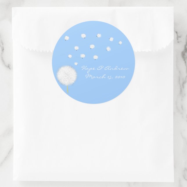 Autocollant Pissenlit de Mariée et Marié (Sac)