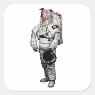 Autocollant Pit Bull Terrier Astronaute