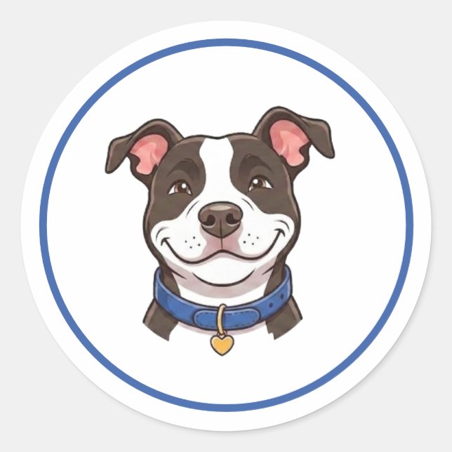 Autocollant Pitbull Garçon Chien (Devant)