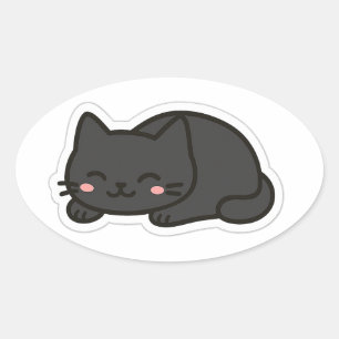 Autocollant PNG Chat Noir – Pelote de Chat Mignon 