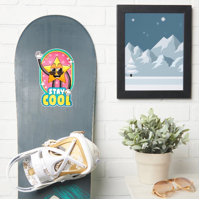 Autocollant Pop Star Rétro Stay Cool (Snowboard)