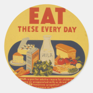 Autocollant Poster vintage de lait